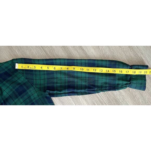 LOFT Outlet Green Plaid Long Sleeve Mini Dress Petite SP - Picture 6 of 6